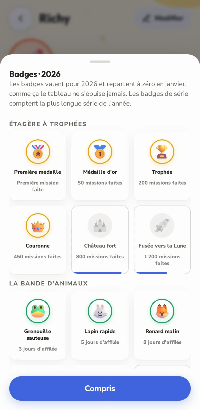 Des badges à collecter toute l'année