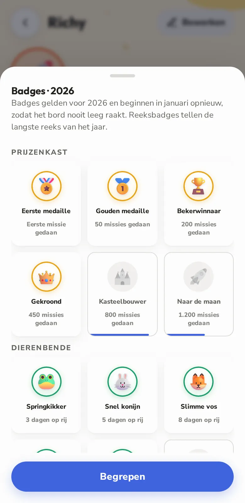 Badges om het hele jaar te sparen