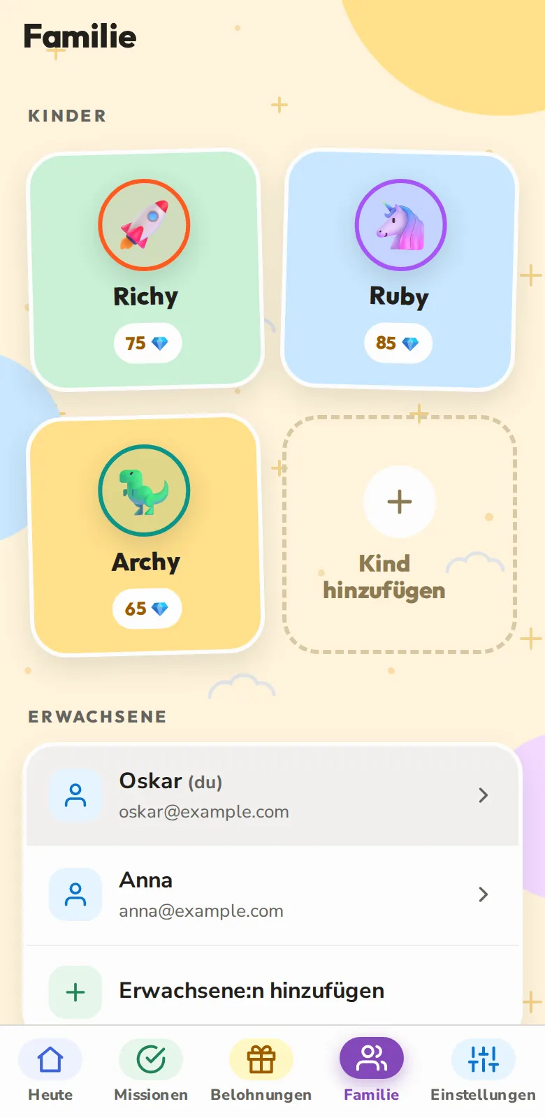 Alle, die helfen, je ein Zugang