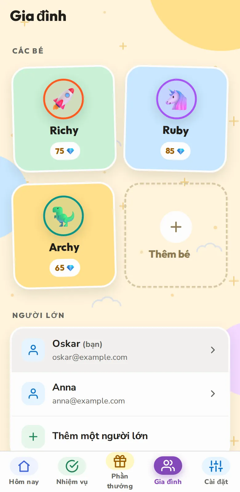Ai phụ giúp cũng có tài khoản riêng