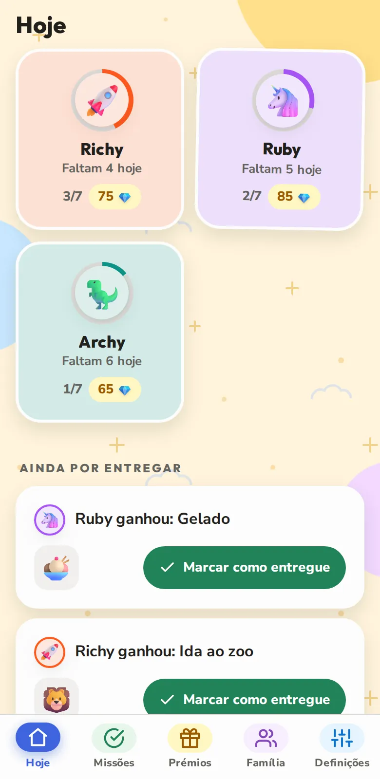 Todos os filhos num relance