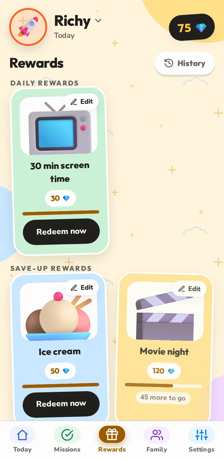 Rewards they are saving for