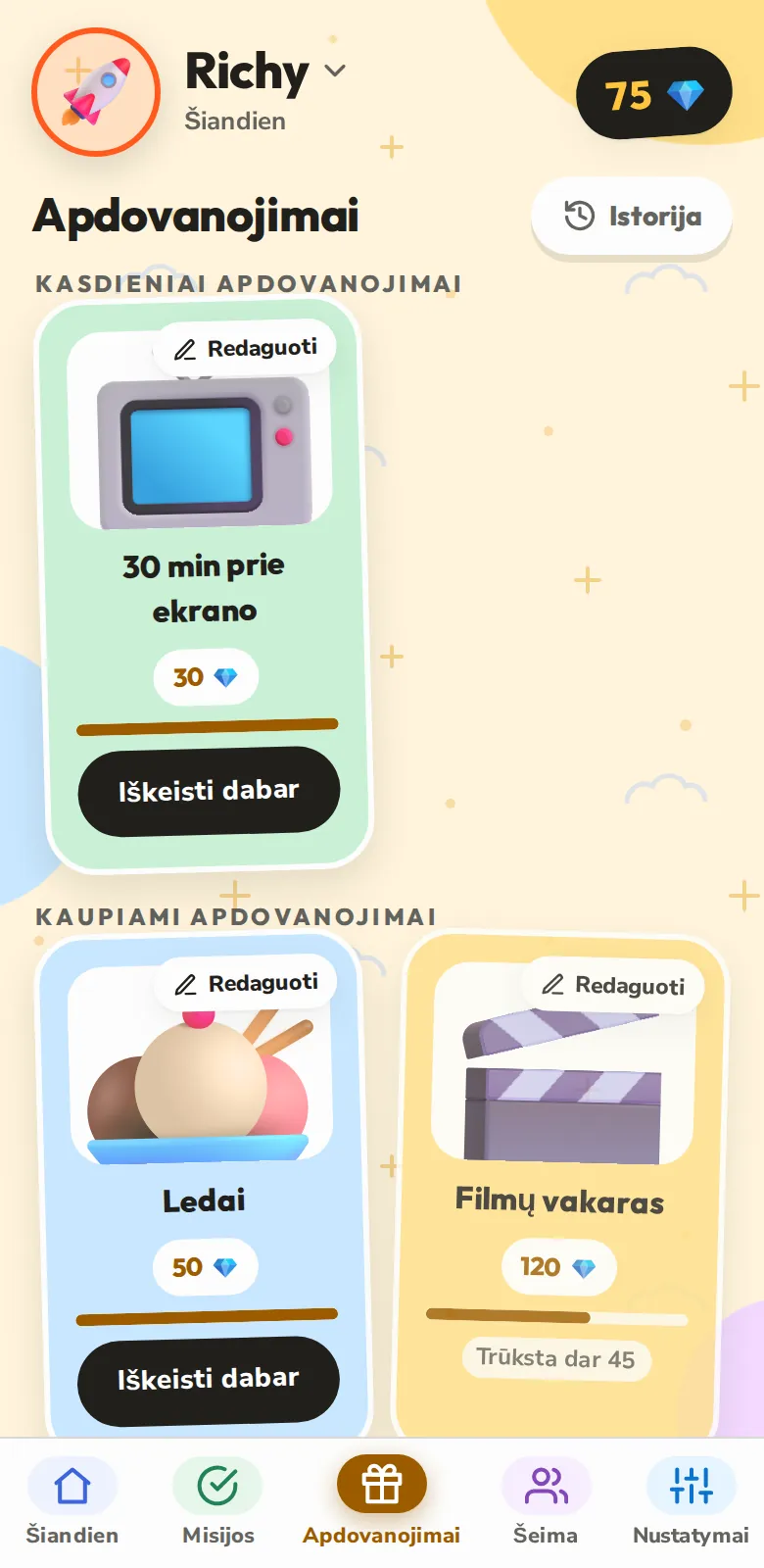 Apdovanojimai, kuriems kaupia