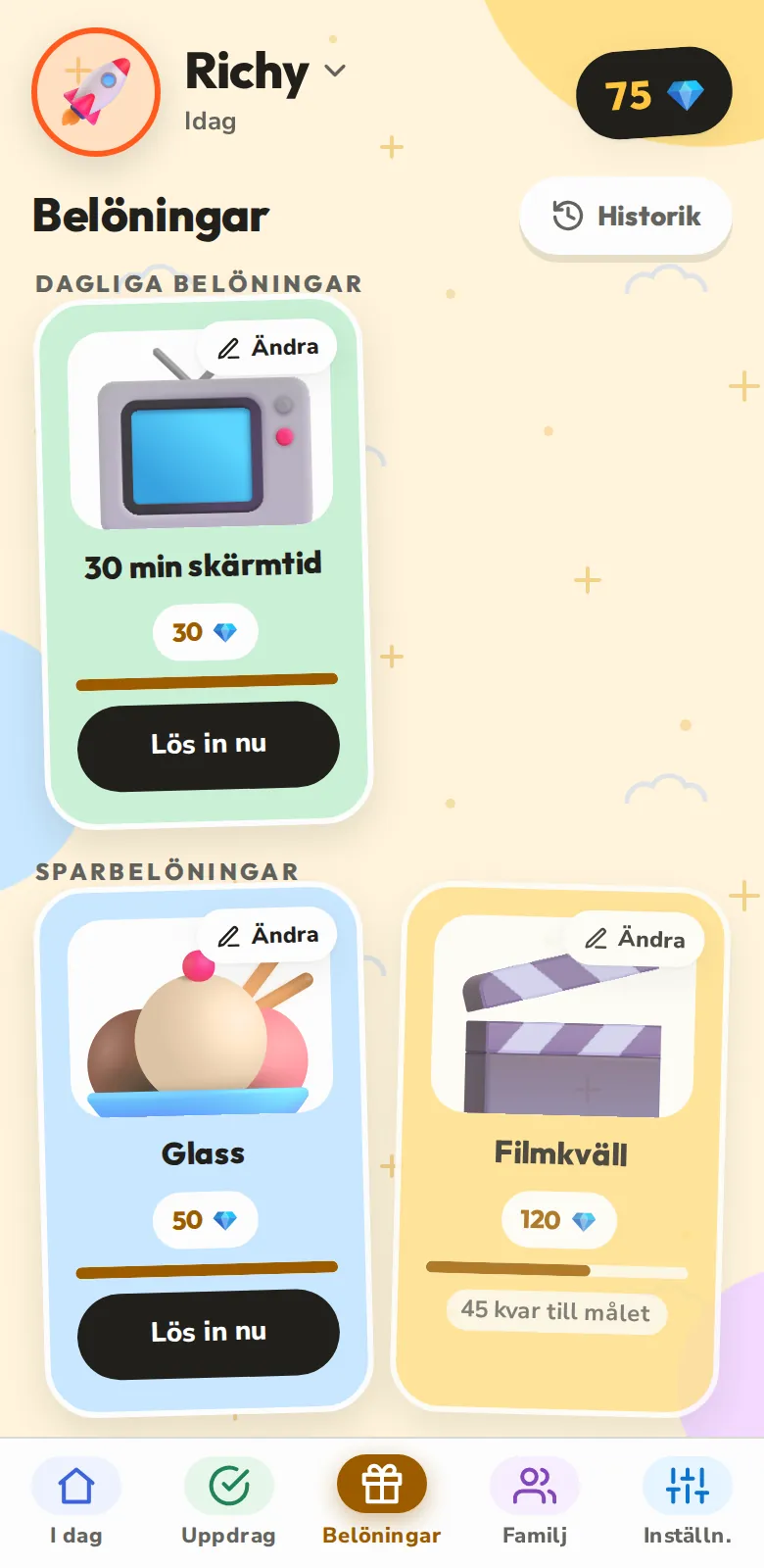 Belöningarna de sparar till