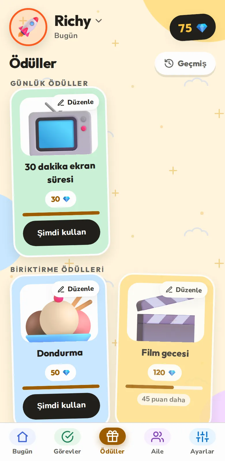 Biriktirdikleri ödüller