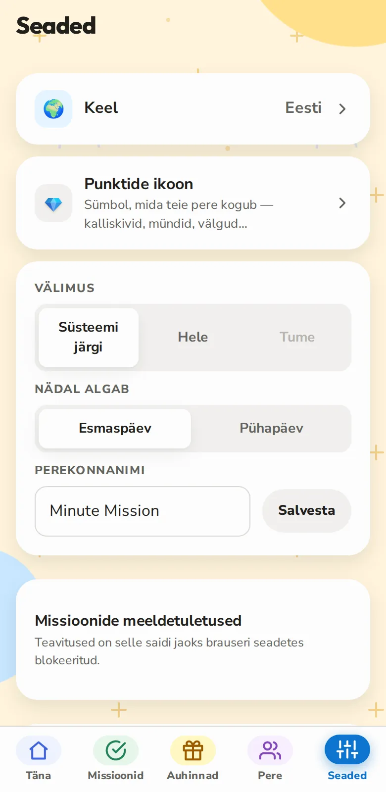 Sinu seadistada, mõne minutiga