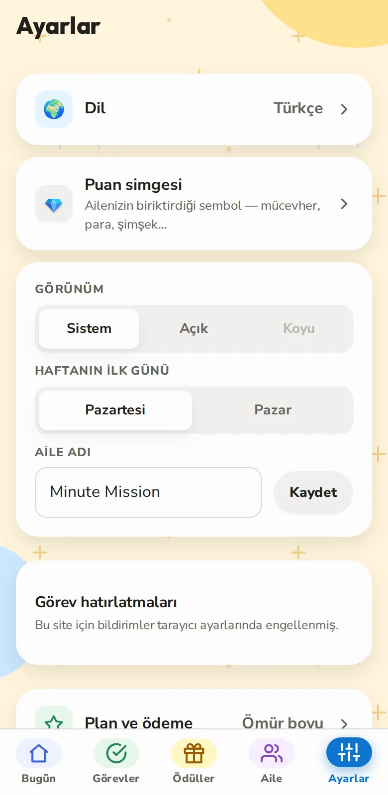Ayarları siz kurarsınız, dakikalar içinde