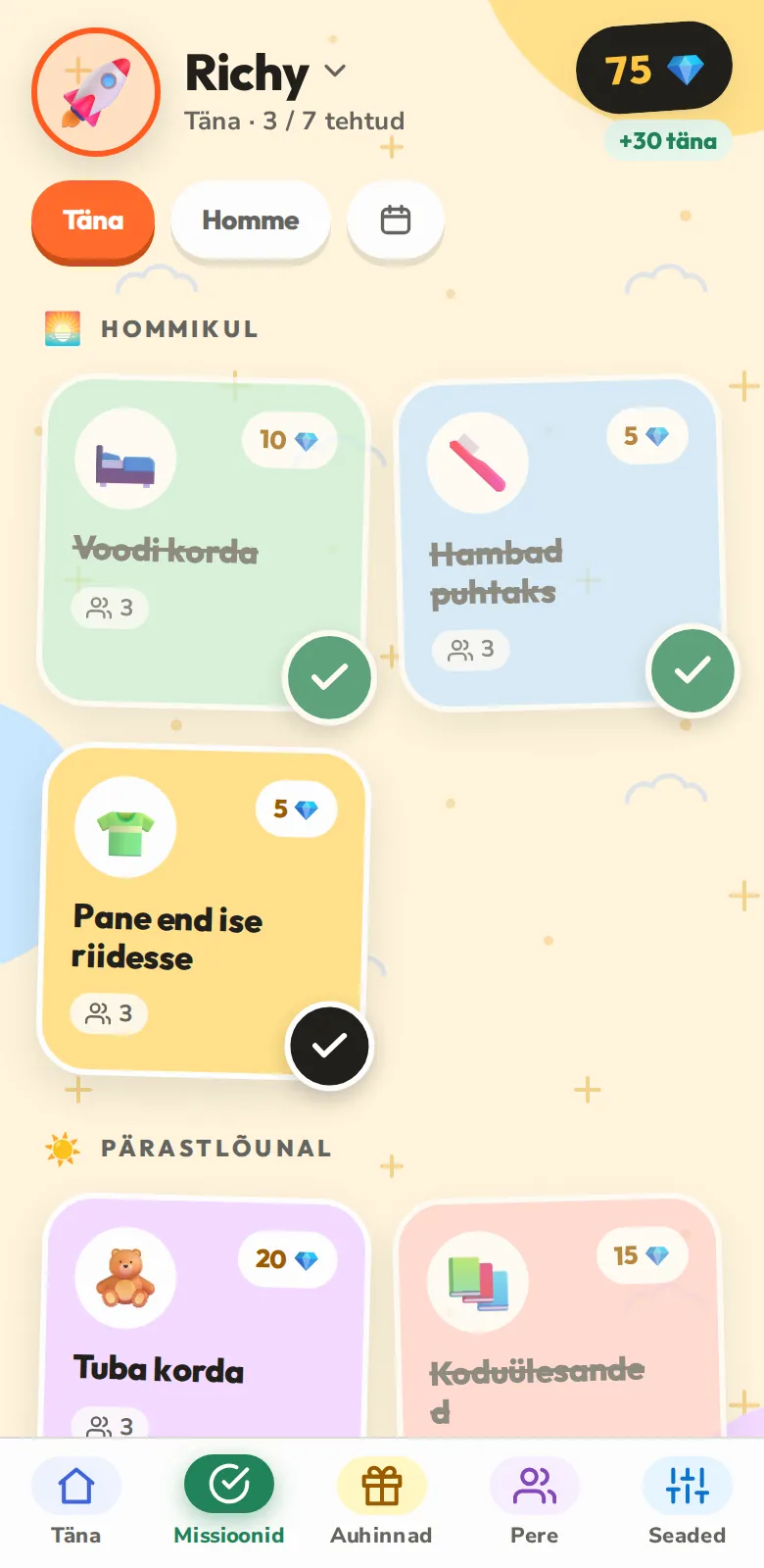 Täna, missioon missiooni haaval