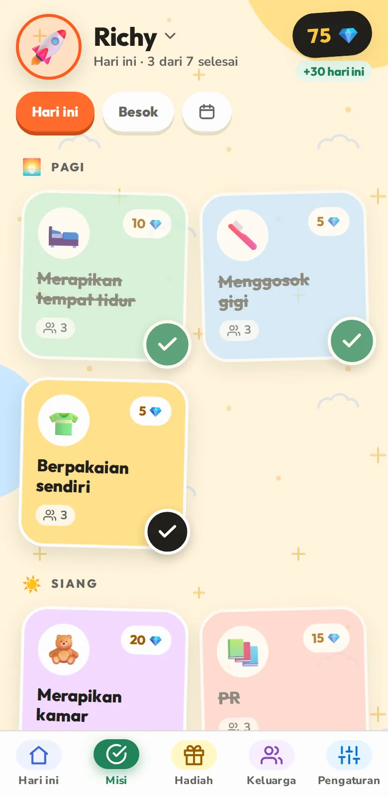 Hari ini, misi demi misi