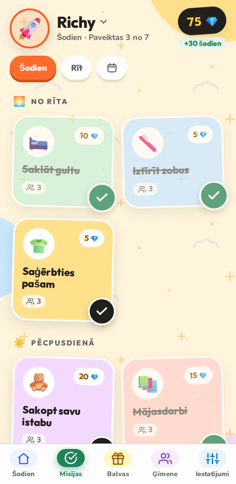 Šodien, misija pēc misijas