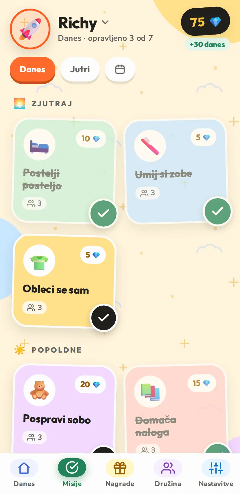 Danes, misija za misijo