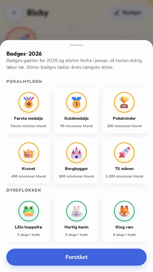 Badges at samle hele året