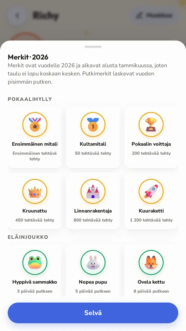 Merkkejä kerättäväksi läpi vuoden