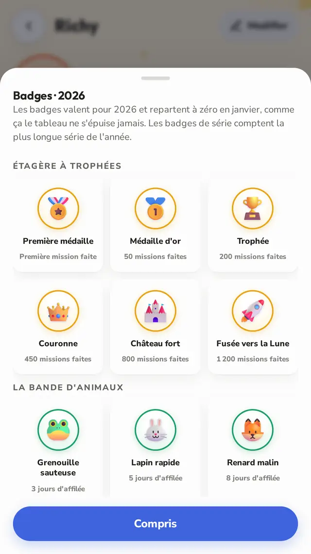 Des badges à collecter toute l'année