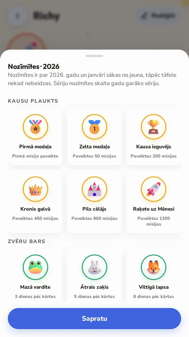 Nozīmītes, ko krāt visu gadu