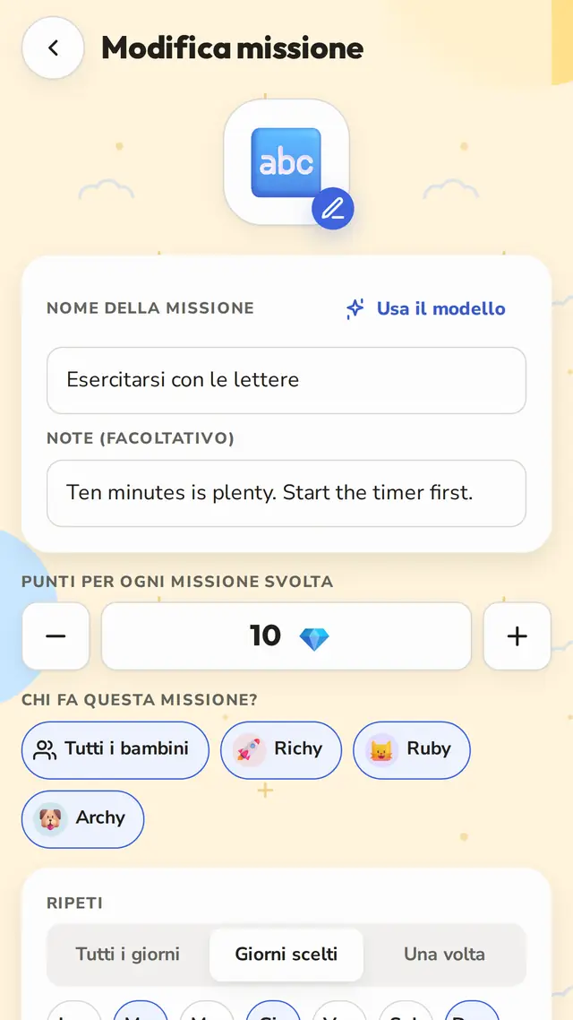 Ogni giorno, certi giorni o una volta sola