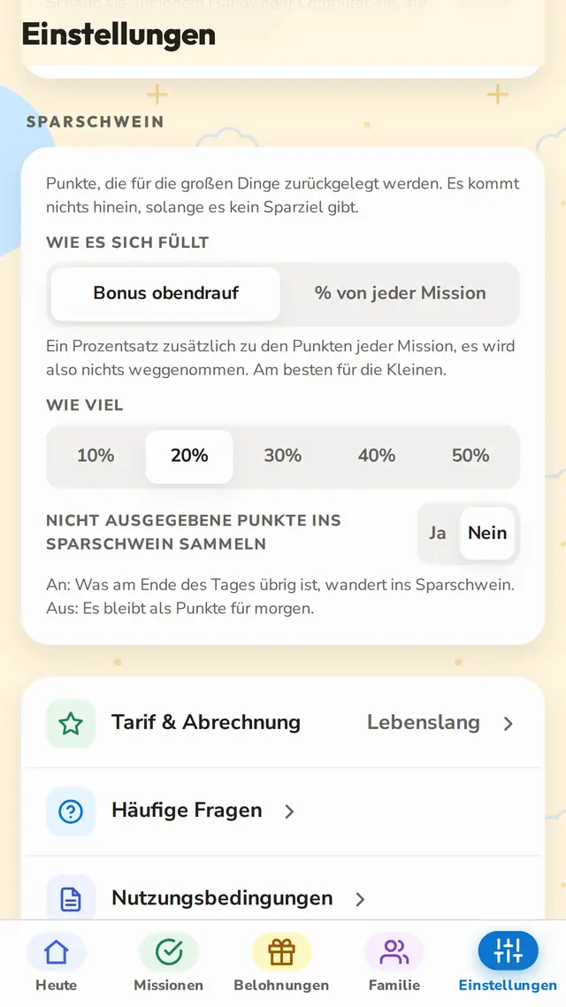 Ein Sparschwein, das sich selbst füllt