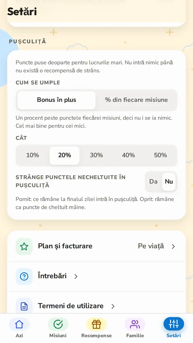 O pușculiță care se umple singură